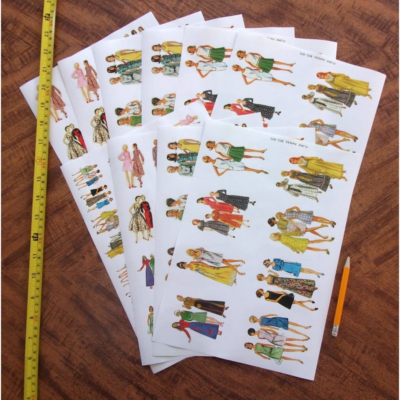 Decoupage Paper Pack (20 Sheets 10x15cm) Vintage Fashion Disco FLONZ