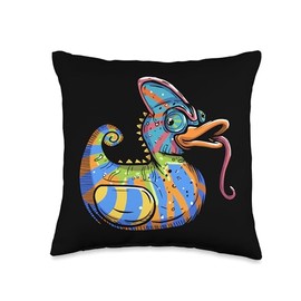 Funny Chameleon Rubber Duckie Terrarium Duckling Chameleon Rubber Duck Reptile Duckling Throw Pillow, 16x16, Multicolor