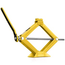 Auto Dynasty Scissor Jack, 1.5 Ton (3306 LBS) Portable Car Lift Jack, Quick Lift Car Tire Changing Kit with Extended Ratchet Wrench for SUV MPV Auto, Yellow