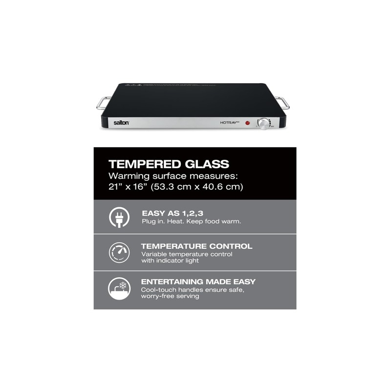 Salton Hotray® XL Tempered Glass Warming Tray