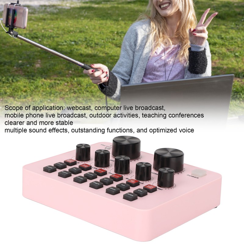 V8 USB Live Sound Card 48KHz 16 Bits Dual Channel