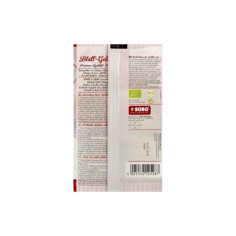 Sobo Organic Leaf Gelatin (Pack of 6)