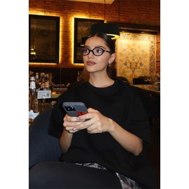 ADE WU Cute Blue Light Glasses for Woman, Black Fake Glasses Bluelight Glasses Womens Fashion Nerd Glasses Frames