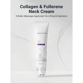 Collagen Fullerene Neck Cream with Five Massage Rollers, Tightening Lifting Firming Cream for Crepey Skin, Anti-Wrinkle Moisturizing Neck Care to Reduce Wrinkles & Double Chin, Lightweight Skin Care for All Skin Types (Double portion)