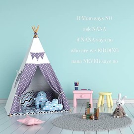 If Mom Says NO Ask Nana If Nana Says No Who Are We Kidding Nana Never Says No Wall Stickers Inspirational Wall Stickers Motivational Wall Decals Peel And Stick for Classroom Home Bedroom Family Office