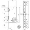 GRUNDMANN Mortise Lock PZ with Rolling Latch, Diameter 50 mm,