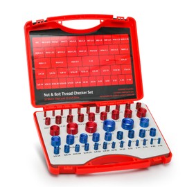 EAWONGEE Nut and Bolt Thread Checker Nut and Bolt Size Gauge- 23 Inch & 25 Metric New Individually Assembled Thread Gauge Suitable for Detecting Fixed Bolts or Threaded Holes,Red & Blue