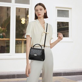 DORRISO Elegant Anti-Thief Women's Handbags Shoulder Bag Simple Handbag Travel Small Large Crossbody Bag for Holiday Shopping Party Office Waterproof PU Leather, black, Handbags