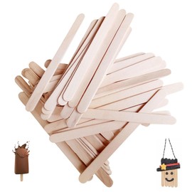 Pack of 200 Wooden Ice Sticks Wooden Sticks Ice Sticks Wooden Spatula Sticks Wood for Ice Cream Craft Woods DIY Art Lollipop Craft