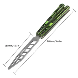 Folding Butterfly Training Tool Green G10 Handle