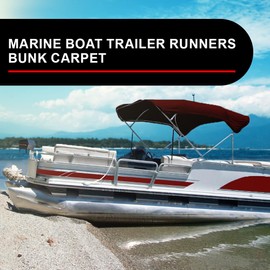 Boat Trailer Bunk Carpet, 12''x 75ft Outdoor Marine Bunk Carpet, Fit for Boats Trailers Bunks Runners, Durable Black Ribbed Carpet Bunker Cover