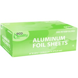 [400 Count] Pre Cut Pop Up Premium Silver Aluminum Foil Sheets, 9 x 10.75 inch - For Restaurants, Lunch, Takeout, ToGo, Lunch bag, Sandwich, Catering, Kitchen, Grill, Stove, Baking, Disposable (2 Box)