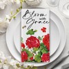 Uruney Spring Summer Geranium Flower Kitchen Dish Towels Set of