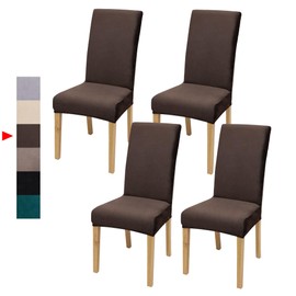 Velvet Dining Chair Covers,Dining Room Chair Covers Set of 4,Stretch Kitchen Chair Cover,Soft Washable Dining Chair Cover,Parsons Chair Slipcovers Protective,for Home,Restaurant,Banquet(Coffee)