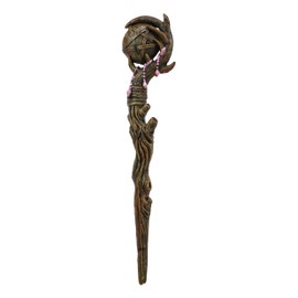 Ebros Witches Wizards and Sorcerers Fantasy Cosplay Wand Decorative Magical Spells Sorcery Costume Prop Accessory Decor Collectible Figurine (Pentagram Sceptre Orb)
