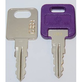 G384 Purple RV Keys Compatible with Global Link G384 Purple RV Keys Large Vertical Engraved Metal Key with One New Purple Key Replacement G384 Keys