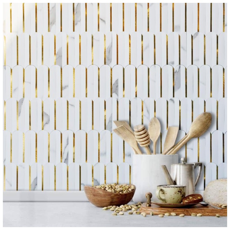 DICOFUN 1 Sheet White & Marble Look Peel and Stick