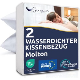 Waterproof Cushion Cover 30 x 50 cm – Pack of 2 – Pillow Protector – Set – 100% Cotton Bi-Ome Molton, Cushion Cover – Zip – Anti-Mite, Antibacterial, Mould Inhibiting and Hypoallergenic