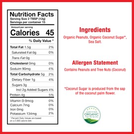 Betty Lou's 100% Organic Powdered Peanut Butter, Gluten Free, Vegan, Low Calorie, All Natural, High Protein, Deliciously Healthy, Just Add Water (6.35 Oz)