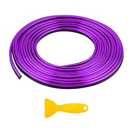 JUSTTOP Car Interior Moulding Trim Strip, 32.8 Ft DIY Flexible Strip Car Electroplating Decor with Installing Tool, Auto Gap Filler Insert Moulding Trim for Air Vent Dashboard (Purple)