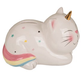 Out of the blue Unicorn Cat Money Box 17 cm with Ceramic Key