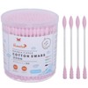 HOMEFOX Black Cotton Swabs Spiral Pointed - 200 Count Organic