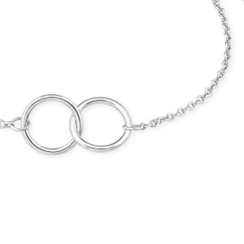 s.Oliver Women’s Bracelet So Pure 16 + 3 cm Circles Geometry 925 Rhodium-Plated Silver