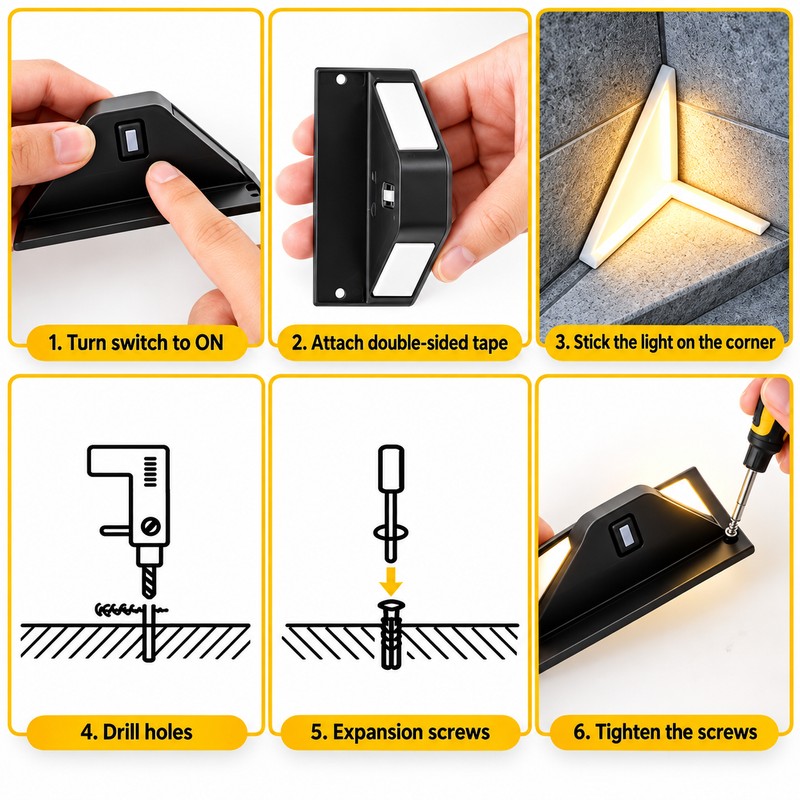 8-Pack Solar LED Step Lights, Waterproof Outdoor Stair & Deck