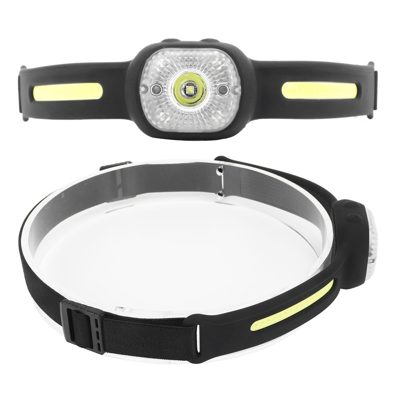 Silicone Headlamp Adjustable Light USB Charging COB Sensing Lamp for
