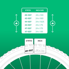 Bicycle Inner Tube 24 x 1.50 > 1.85 (ETRTO 40/47-507) x2 - Presta Valve 40 mm with Removable Core - Compatible with Children's Bikes/VTC 24 Inch - High Resistance and Elasticity MOOVMOOV