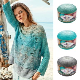 Alize Diva Ombre Batik Silky Effect 100% Microfiber Acrylic Yarn Thread Crochet Art Lace Craft 1 skn 250gr 957yds Hand Knitting Yarn (7375)