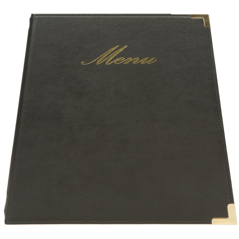 Securit Premium Faux Leather A5 Menu Holder - 4 Pages