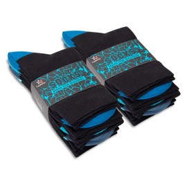 Footstar Cotton Socks Women’s and Men’s (10 Pairs) with Offset Heel and Toe - blue, size: 43-46