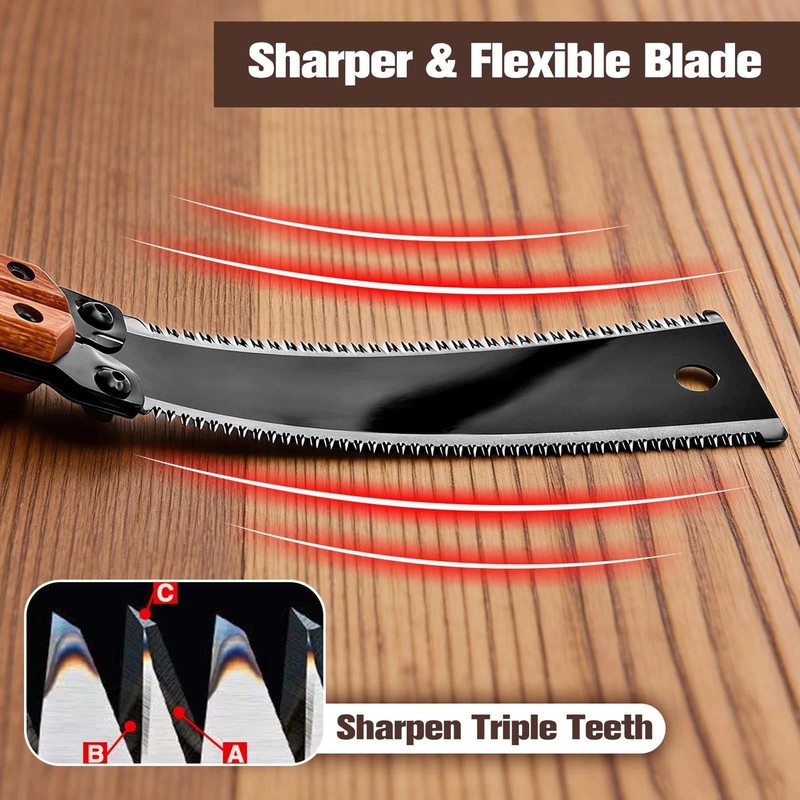 GOLD DEER 8Inch Folding Japanese Pull Saw 13/14 TPI Double-Edged
