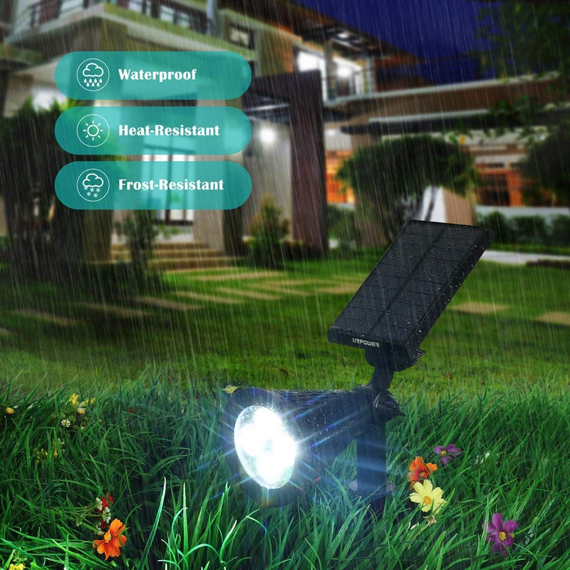 URPOWER Solar Lights Outdoor, 2-in-1 Waterproof Adjustable Solar Spotlights Outdoor