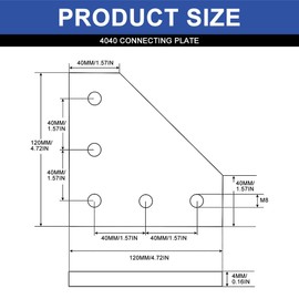 Seekliny 10pcs 4040 L Corner Bracket Joining Plate T Slotted Accessories 4040 Hardware Connector 4040 with T Nuts and Screws Silver
