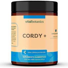 Mega Cordyceps. Hongo Cordyceps 100% Puro. 200 Capsulas de 500mg (Más de 6 meses). VitalBotanics. Hongo Adaptogeno para Deportistas de Alto Rendimiento. Libre de Gluten y Aditivos. Apto Dieta Keto