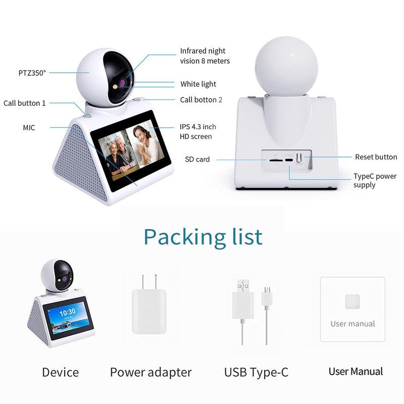 CIAJIE Two Way Video Camera,Indoor Home Security Cameras Pet Dog