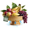 Bambüsi Wooden Fruit Bowl - Large Decorative Pedestal Bowl for
