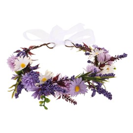 Outanaya Handmade Bridal Flower Crown Headband Lightweight Faux Floral Wreath Comfortable Wedding Hair Accessory Soft Bride Headdress for Parties Photoshoots