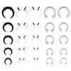 Kakonia 25Pcs 14G-6G Septum Pincher Tapers Horseshoe Septum Rings Acrylic&