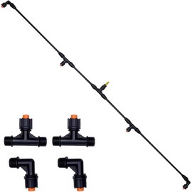 4-Nozzle Poly Boom Wand with 3/8" Brass Fitting – Convertible to 2 Nozzles, Lightweight for Garden, Farm (Boom Wand 01)