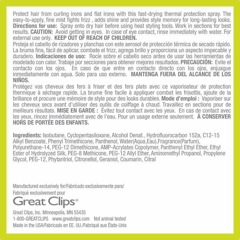 GREAT CLIPS Solutions Thermal Protection Spray, 6.5oz