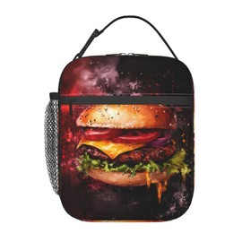 VANZEV Hamburger Lunch Box for Women Men, Insulated Lunch Box Reusable Portable Lunch Bag Cooler Tote Waterproof Lunch Container for Office Picnic Work Travel
