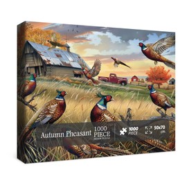 Autumn Pheasant Puzzle 1000 Piece Puzzle for Adults, Fall Animal Jigsaw Puzzles Beautiful Bird Art Puzzle, Nature Animal Puzzle As Home Decor