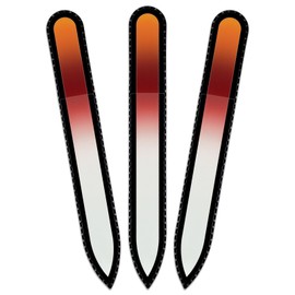 Mont Bleu Rainbow Glass Nail File in Black Pouch - Czech Tempered Glass - Handmade in Bohemia-Czech Republic - Feels great on your nails