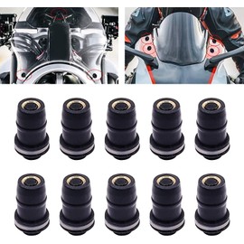 10 x Windscreen Motorcycle Universal Screws for Windshield M5 Motorcycle Windshield Screw Set with Allen Wrench (Black)