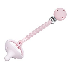 Kids Heroes Chupon con Portachupon Silicon Grado Alimenticio, 3 a 36 Meses (Rosa)