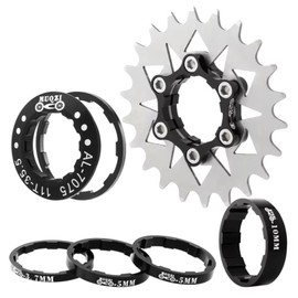 morytrade Single Speed Conversion Kit Cog Spacer Sprocket Shimano Free Compatible SSCX (Black, 22T)