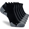 CWVLC Unisex Cushioned Compression Athletic Ankle Socks Multipack, 6-pairs Black,